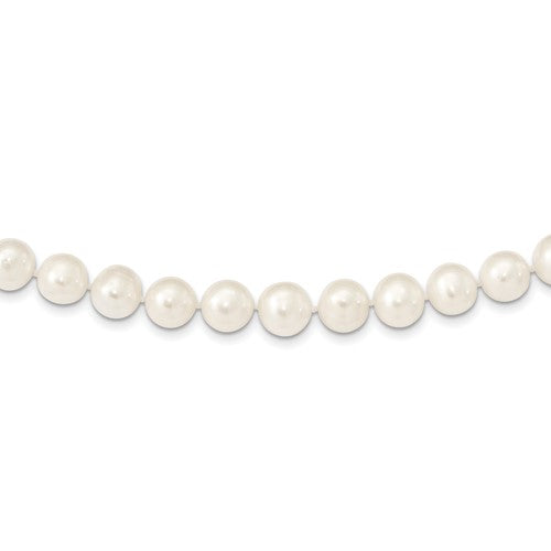 14k 11-12mm White Near Round Freshwater Cultured Pearl Necklace